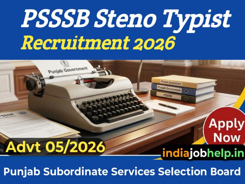 PSSSB Steno Typist Recruitment 2026